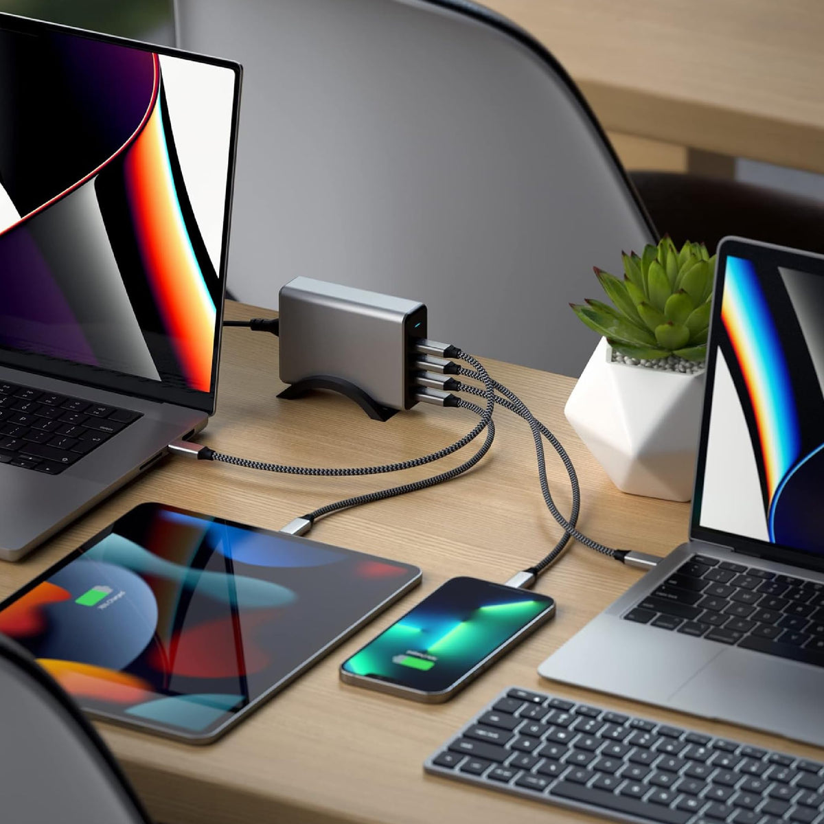 Satechi 165W Mains Chargers USB-C 4-Port GaN Charging Station - Space Gray DEMO