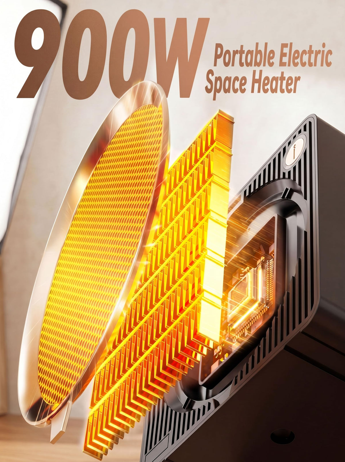 900W Portable Electric Space Heater Fan Black - Heating NEW