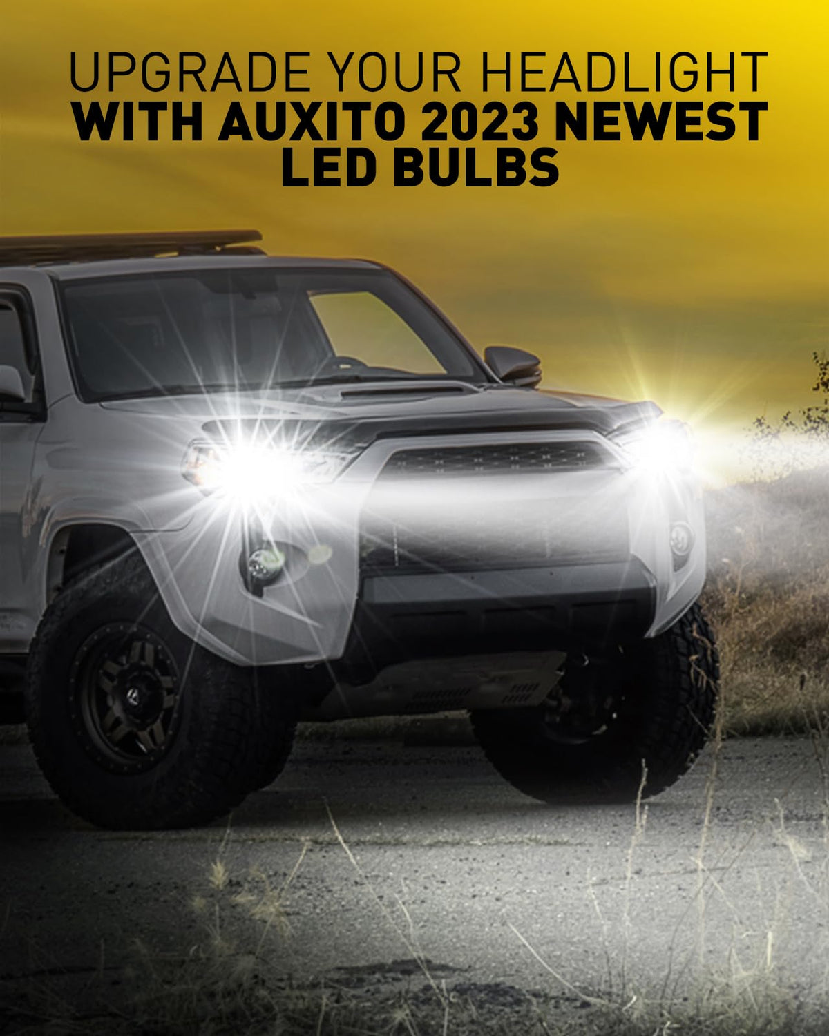 AUXITO LED Headlights Headlight Bulbs H8 H9 H11 6500K Cool White Silver NEW