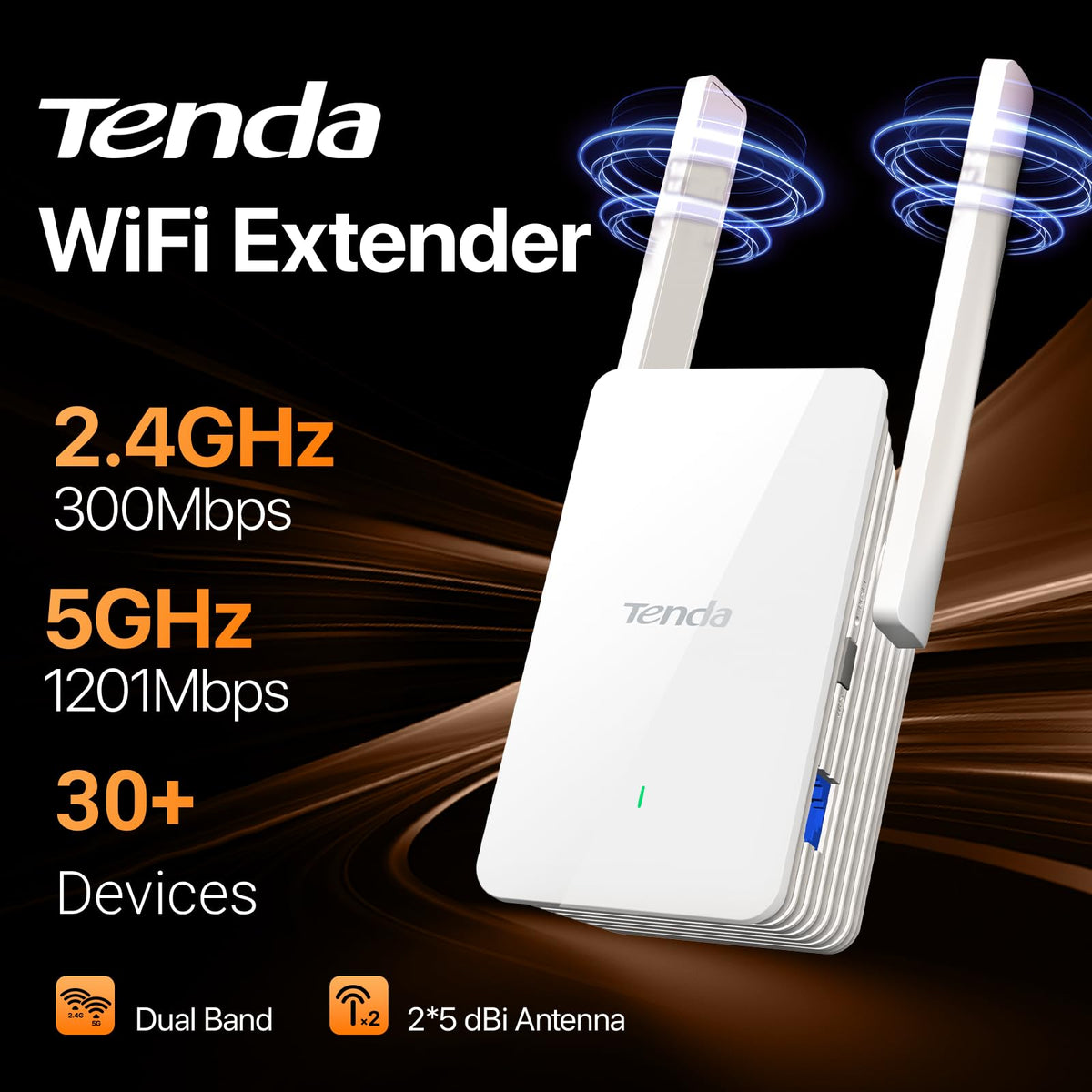 Tenda AX1500 WiFi 6 Range Extender Signal Booster White Device NEW