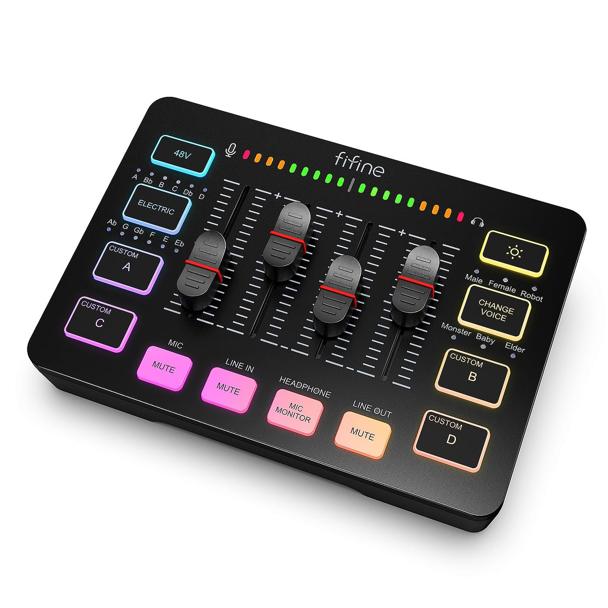 FIFINE AmpliGame DJ Mixers SC3 Black Gaming DJ Mixer Audio Recording DEMO