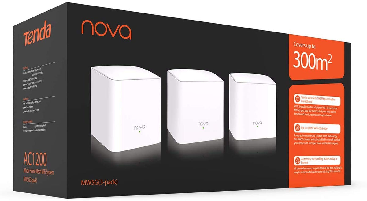 Tenda Nova Routers MW5G Mesh WiFi System Whole Home Router White 2-Pack DEMO