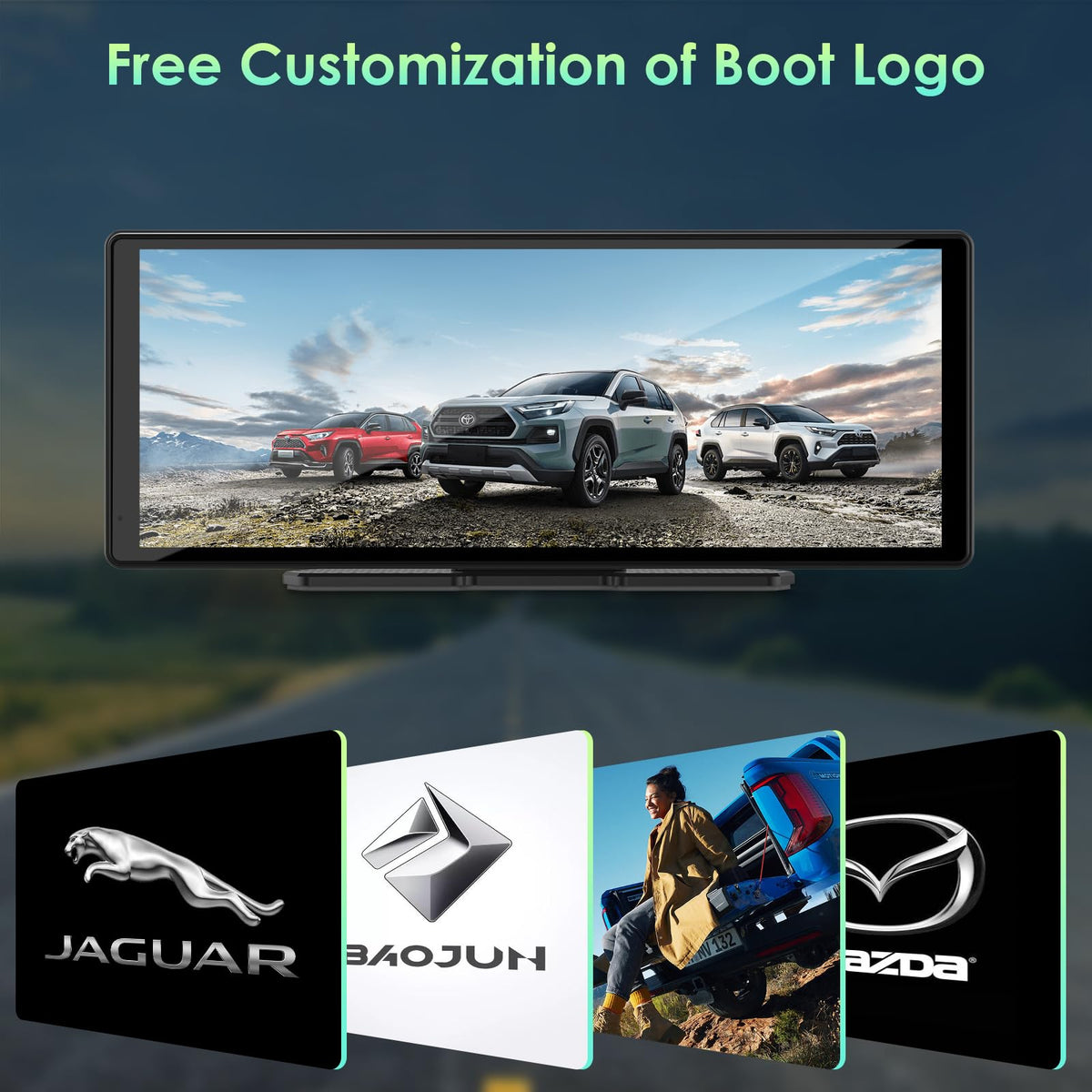 Aphqua 9.26" On-Dash-Monitoring Black Wireless CarPlay Android Auto Car DEMO