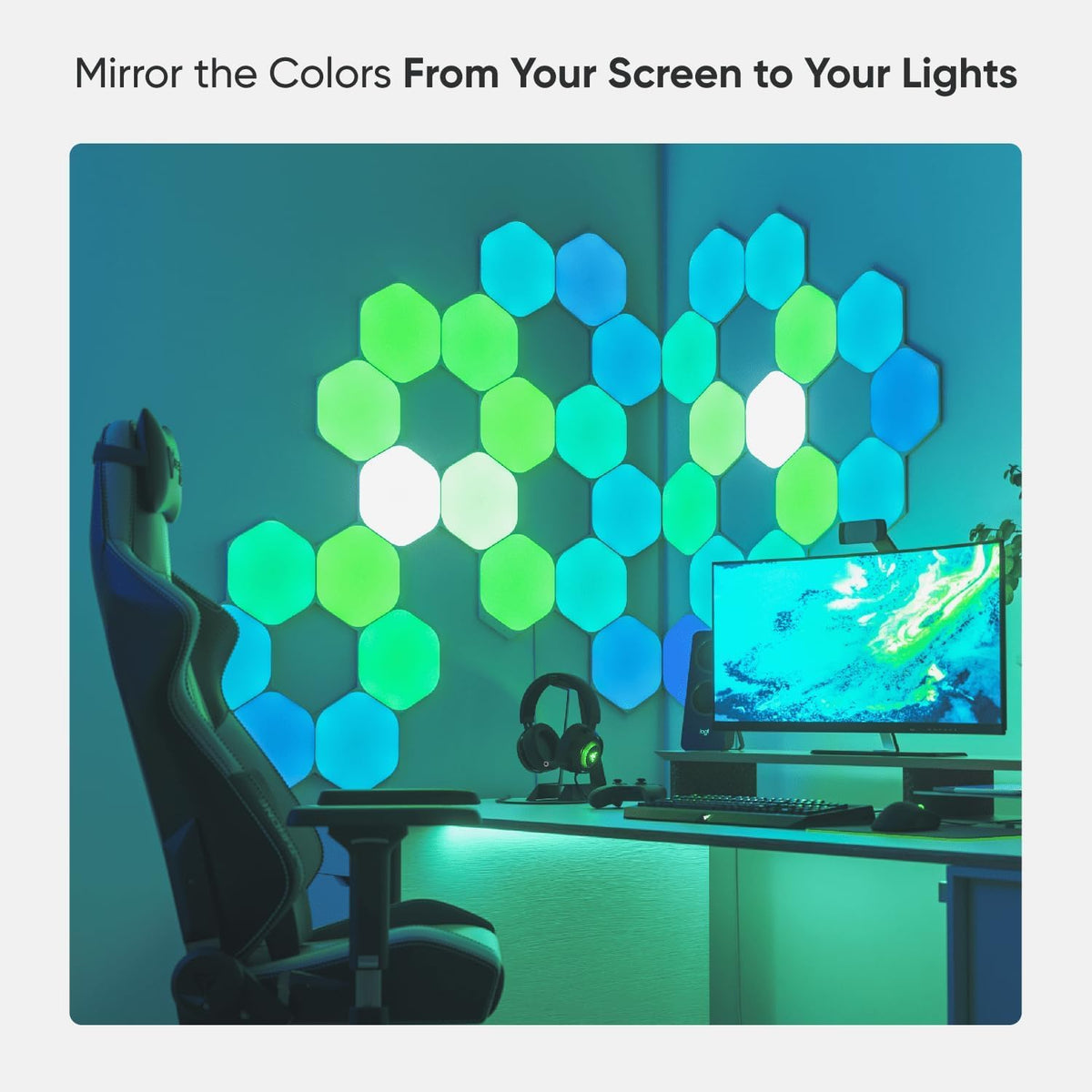 Nanoleaf Shapes Hexagon Smart RGBW LED Wall Light Panels - White NEW