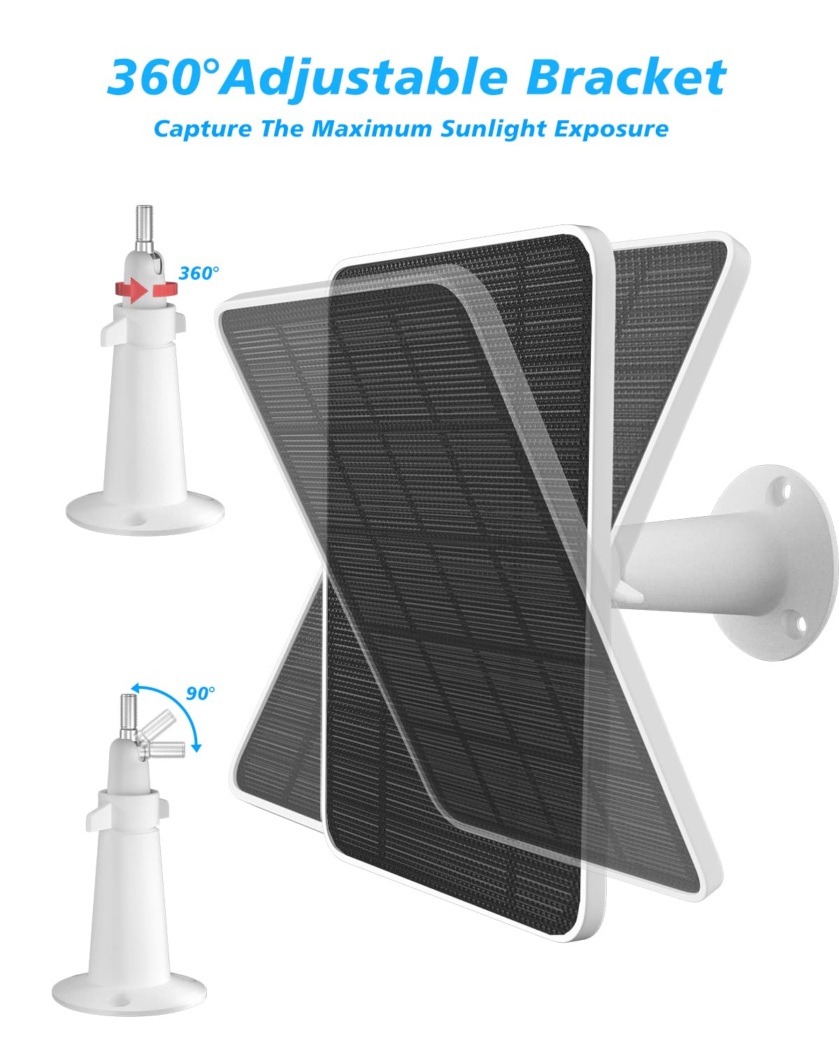 Solar Panel Charger Monocrystalline White Outdoor Power Bank NEW