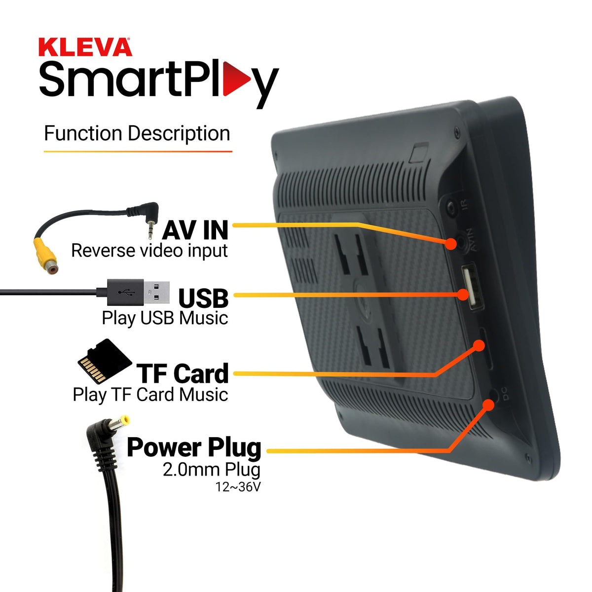 Kleva Range Car Electronics 7" HD Touch Screen Portable Car Multimedia - DEMO