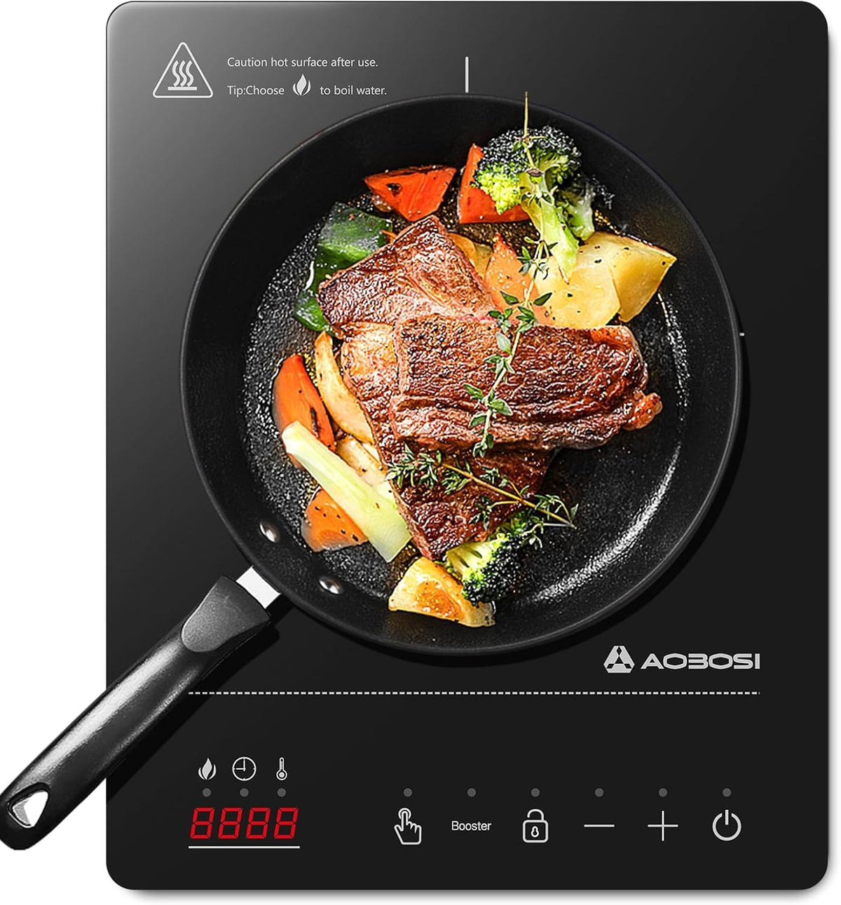 AAOBOSI 2000W Portable Induction Cooktop Single Burner Black DEMO