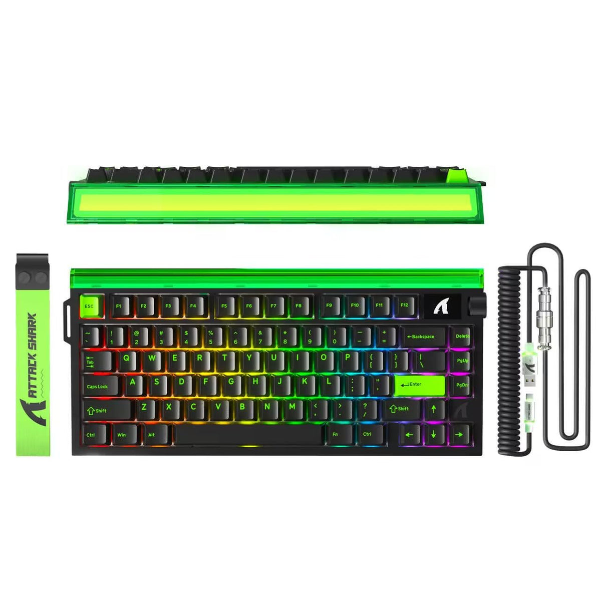 ATTACK SHARK R85 HE Magnetic Gaming Keyboard 75 Key Green Black Size 75 Key NEW