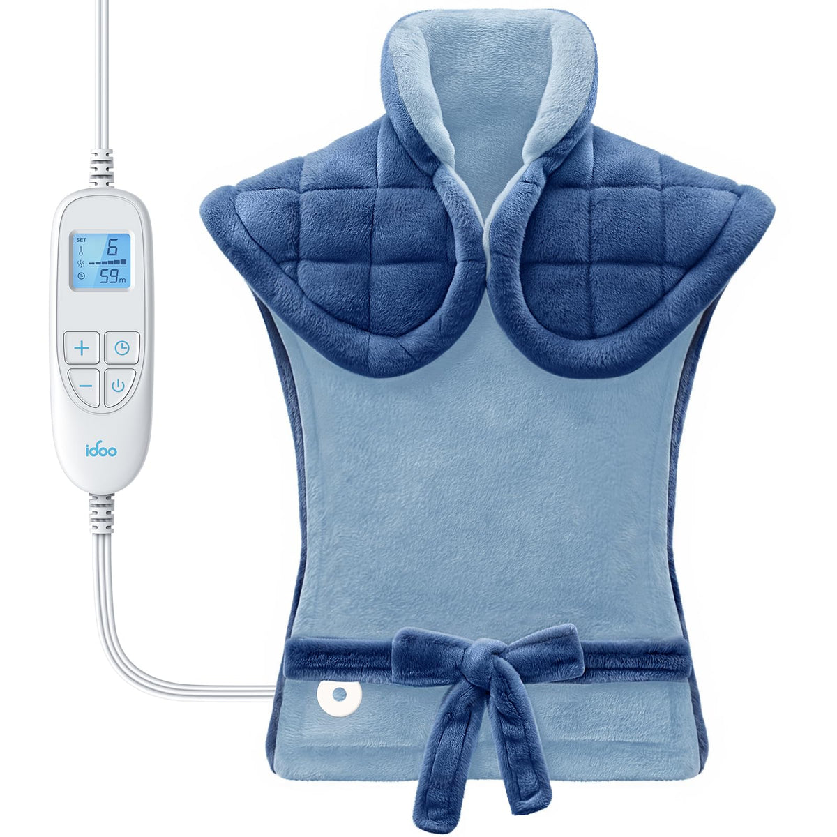 iDOO Weighted Electric Heating Pad for Neck Shoulders Back Blue NEW