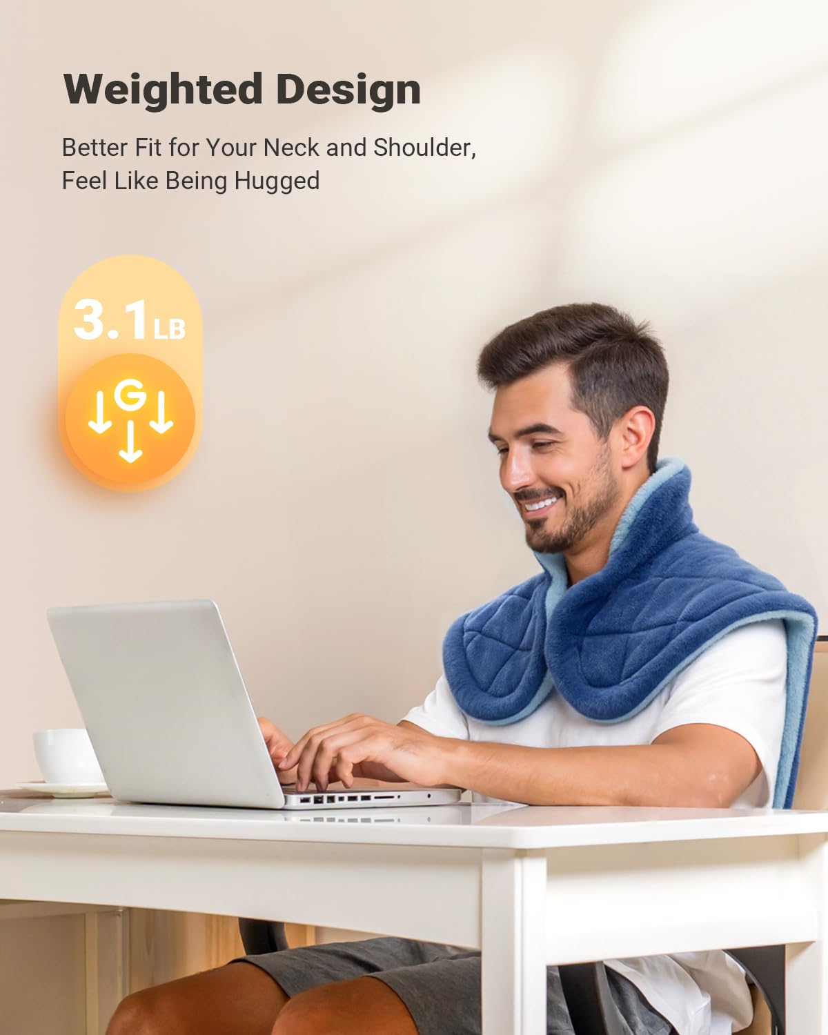 iDOO Weighted Electric Heating Pad for Neck Shoulders Back Blue NEW