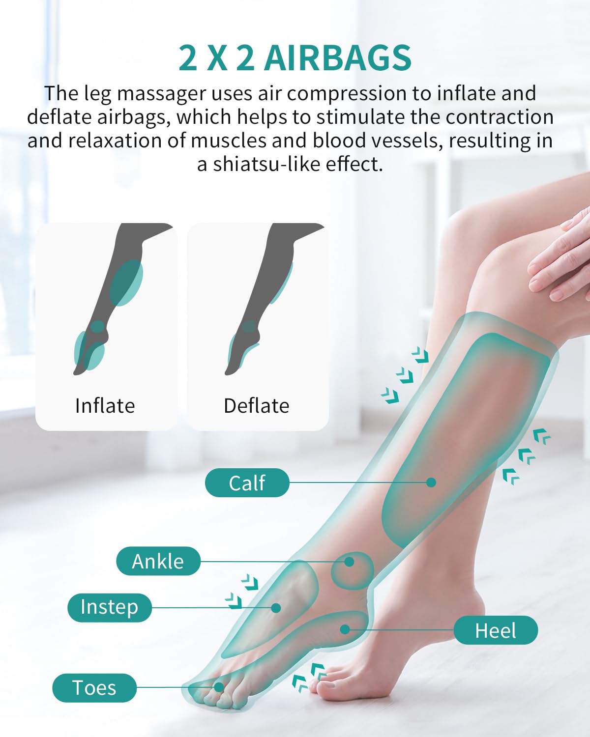 Nekteck Leg Massager with Air Compression for Circulation - Grey DEMO
