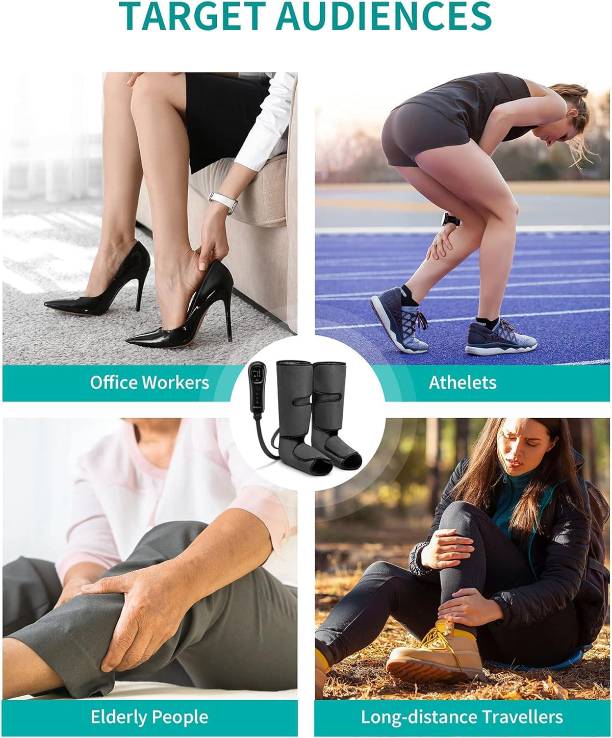 Nekteck Leg Massager with Air Compression for Circulation - Grey DEMO