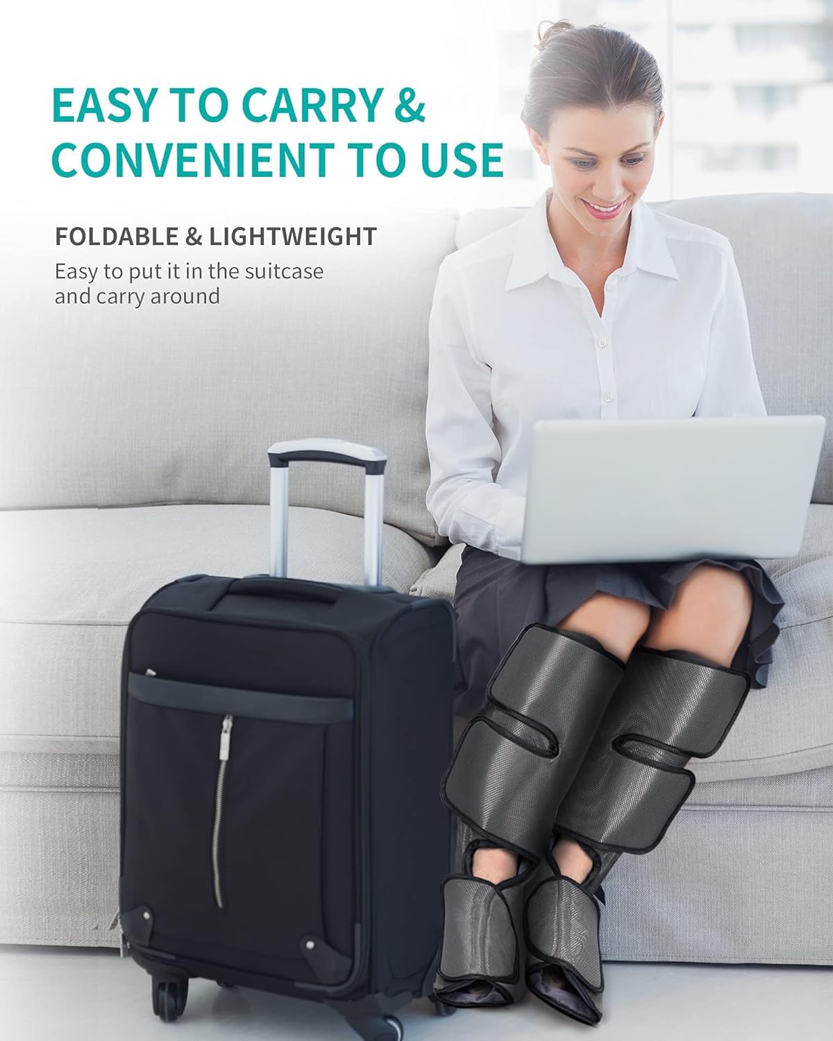 Nekteck Leg Massager with Air Compression for Circulation - Grey DEMO