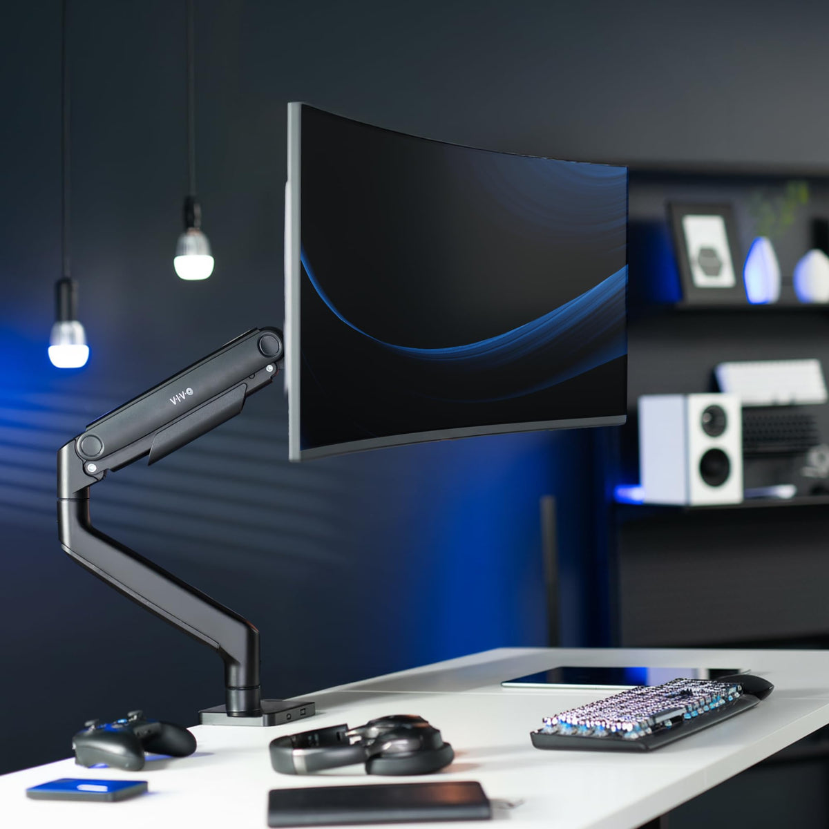 VIVO Heavy Duty Monitor Arm for Ultrawide Screens up to 49" Black Size up NEW