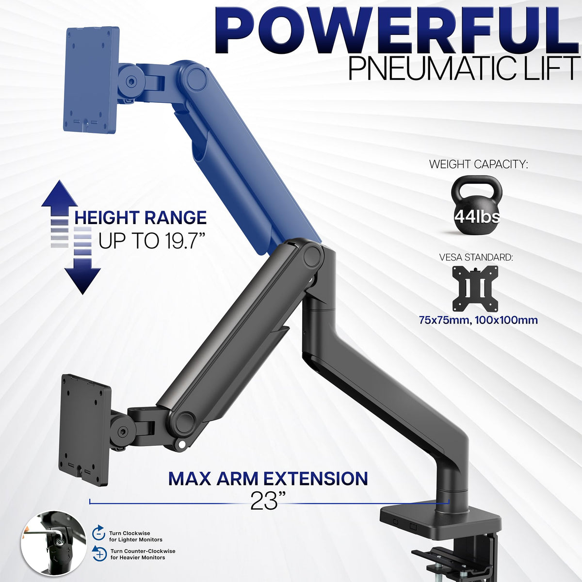 VIVO Heavy Duty Monitor Arm for Ultrawide Screens up to 49" Black Size up NEW