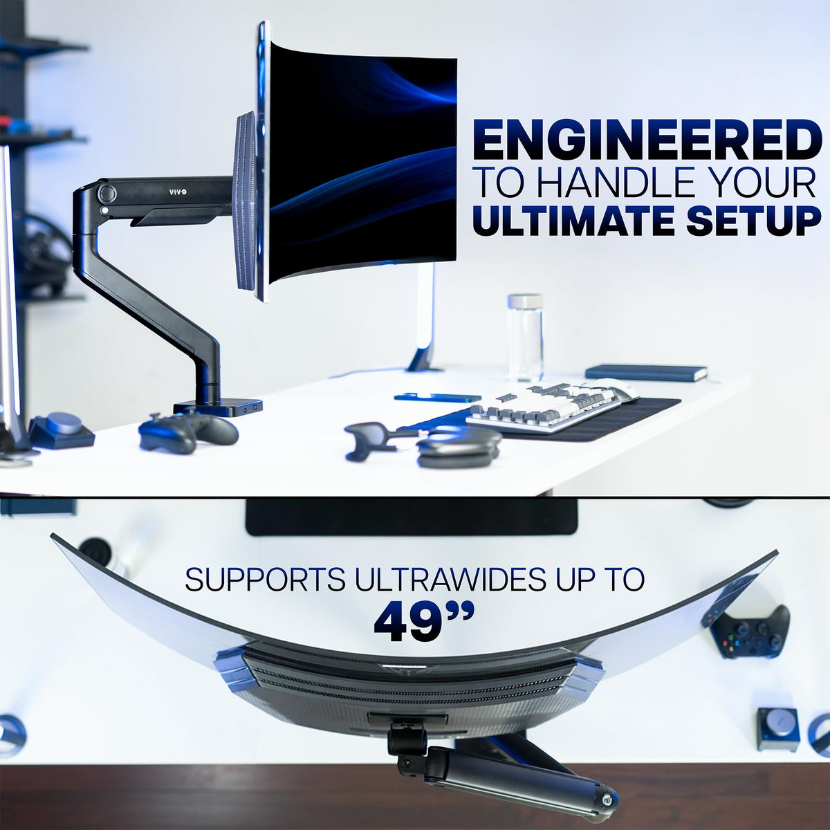VIVO Heavy Duty Monitor Arm for Ultrawide Screens up to 49" Black Size up NEW