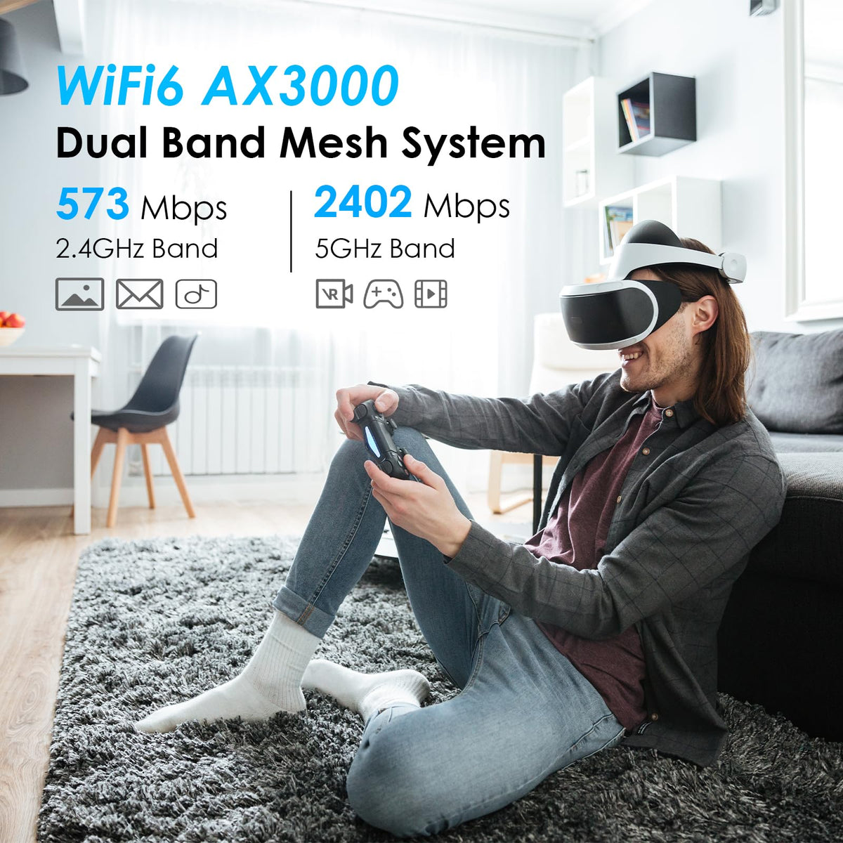WAVLINK AX3000 Routers WiFi 6 Mesh Dual-Band Whole Home Router White DEMO