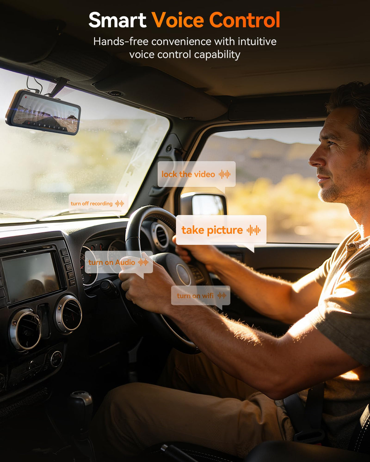 WOLFBOX G900 On-Dash-Monitoring 4K Mirror Dash Cam 12" Front and Rear DEMO