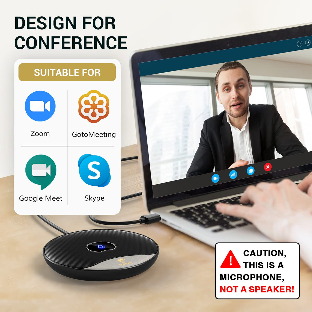 TONOR USB PC Microphones PC Microphone 360° Omnidirectional Conference NEW