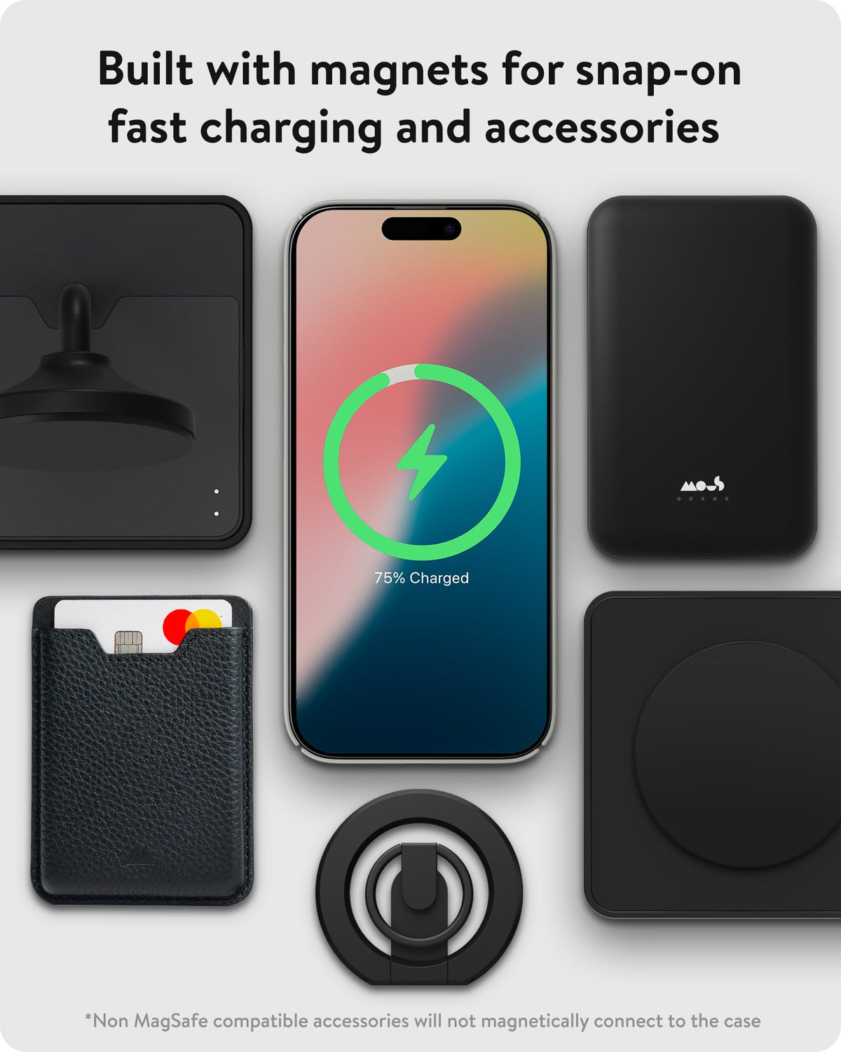 Mous iPhone Phone Cases 16 Pro Case Slim MagSafe Black - Protective Size NEW
