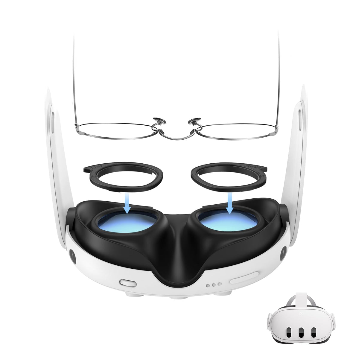 AMVR Lens Virtual Reality Protector Set for Meta Quest 3 VR Headset - Black NEW