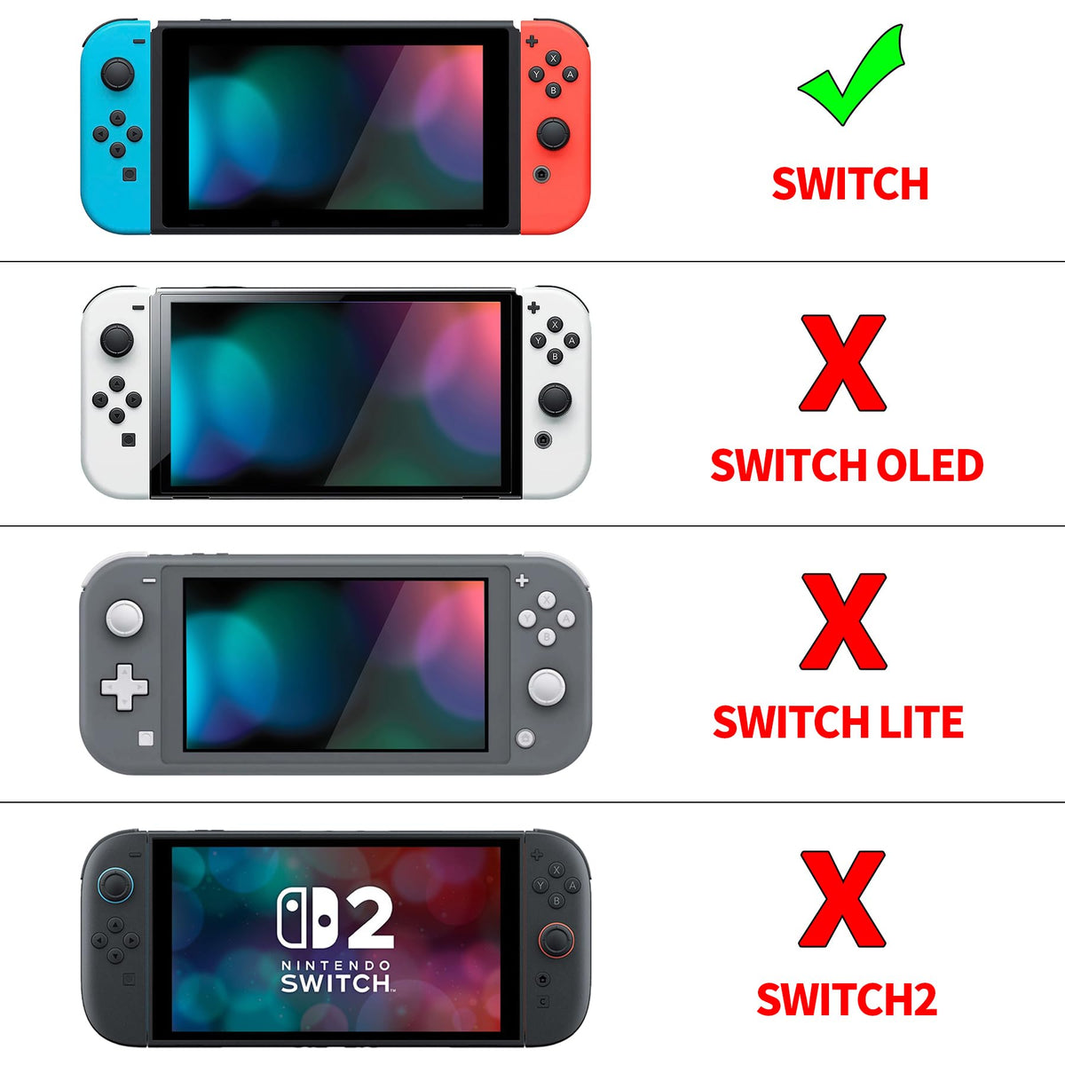 eXtremeRate PlayVital Back Cover Nintendo Switch Chameleon Scarlet Red Size NEW