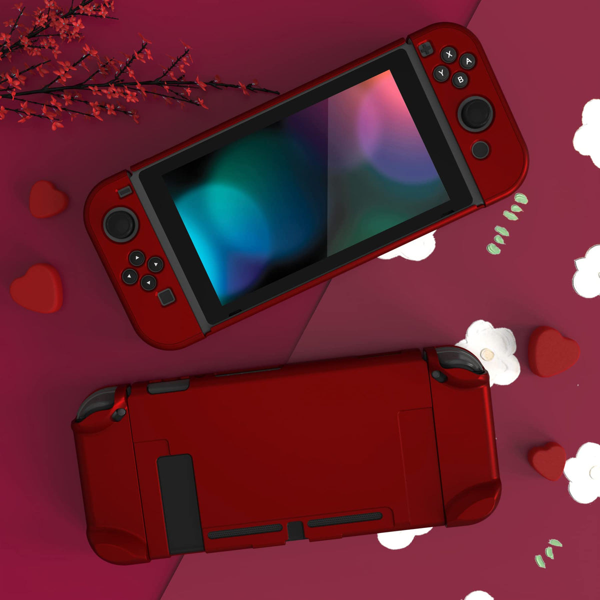 eXtremeRate PlayVital Back Cover Nintendo Switch Chameleon Scarlet Red Size NEW