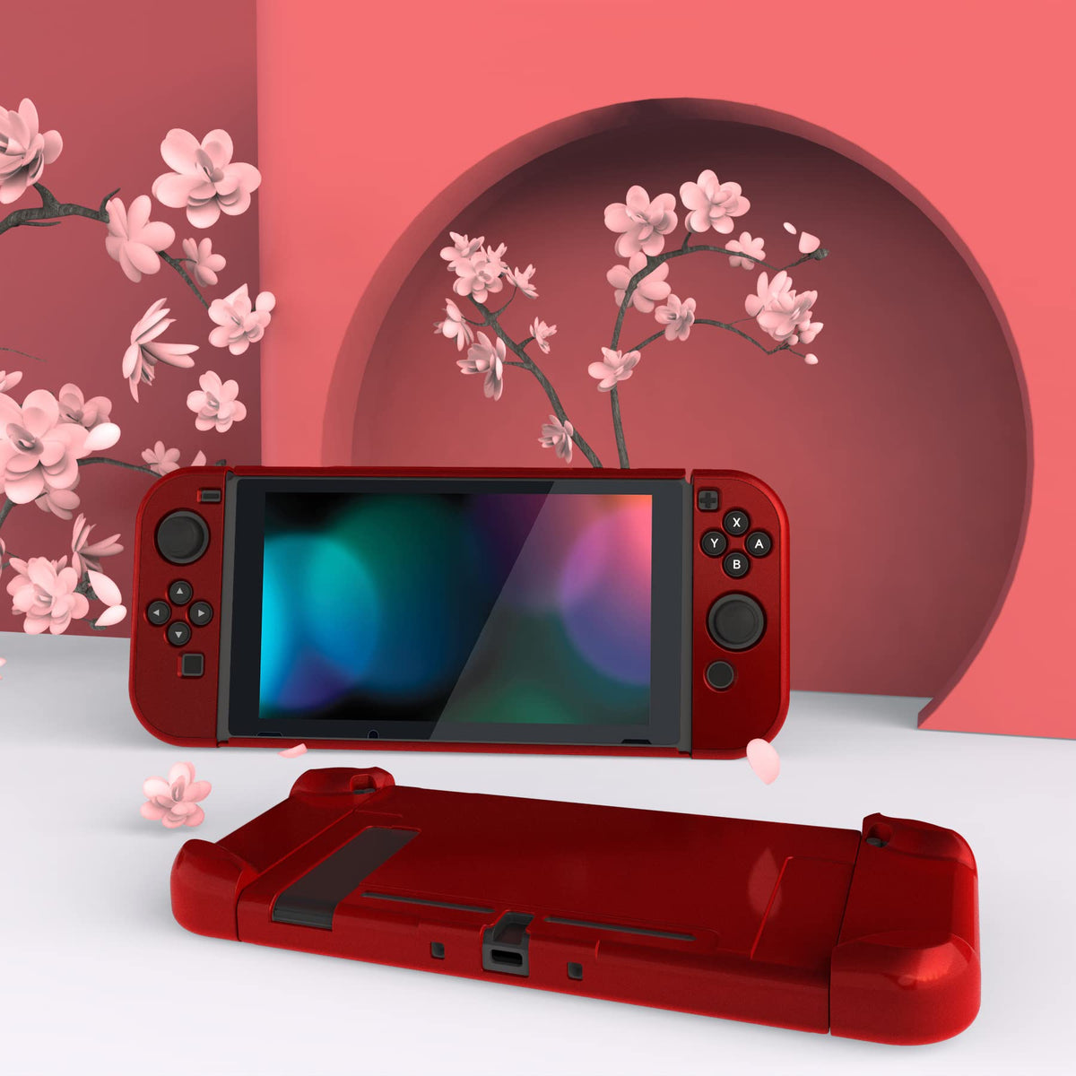 eXtremeRate PlayVital Back Cover Nintendo Switch Chameleon Scarlet Red Size NEW