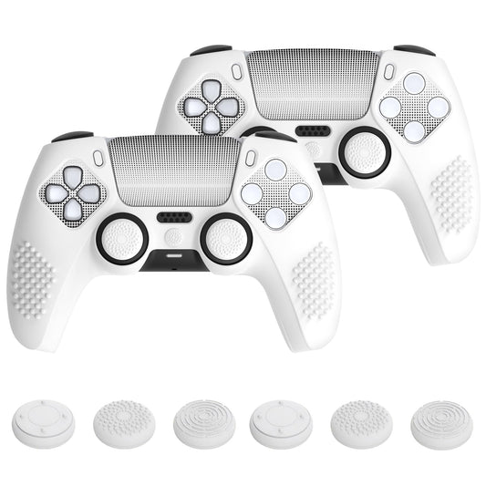 PlayVital PS5 Controller Silicone Skin Cover White 2 Pack Set NEW