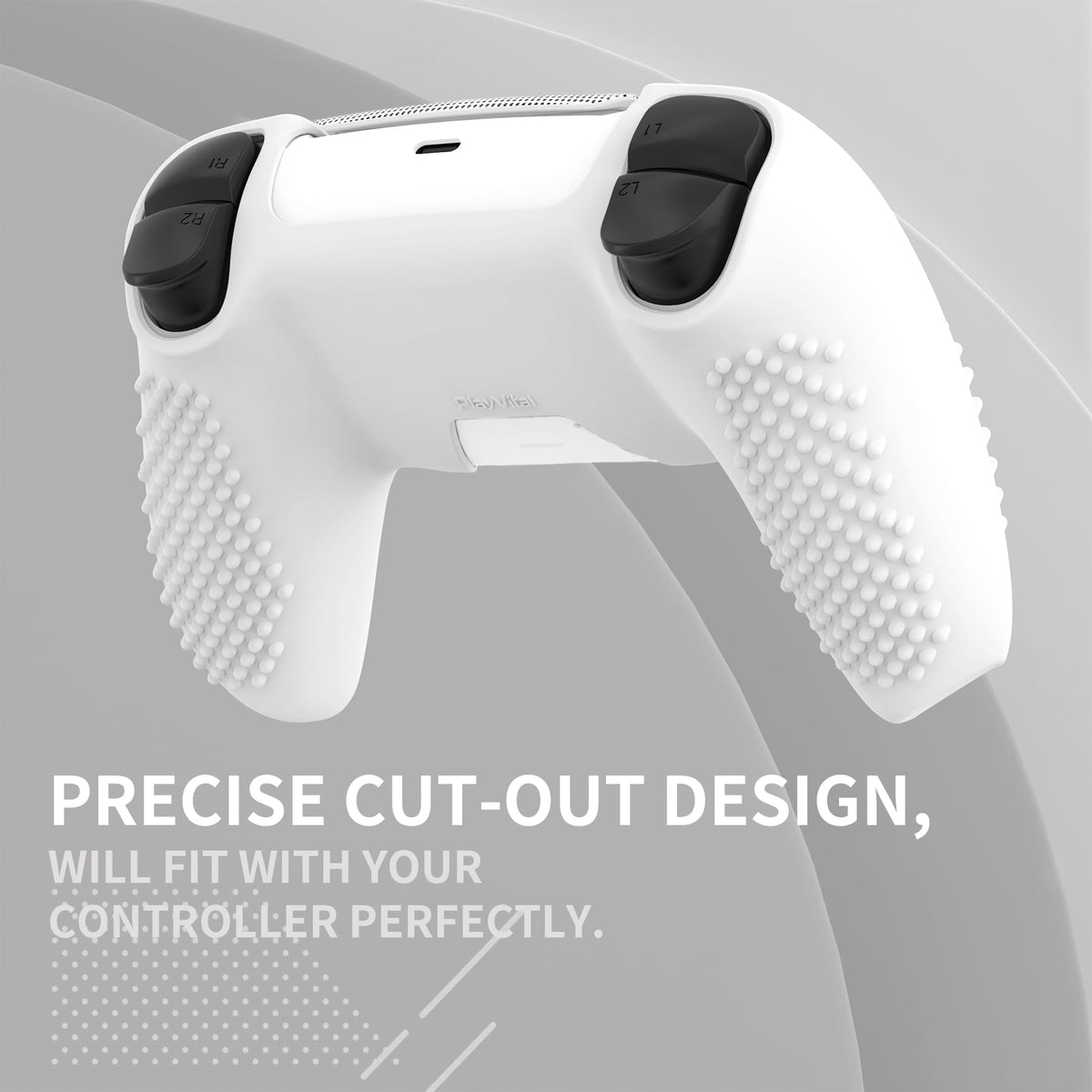 PlayVital PS5 Controller Silicone Skin Cover White 2 Pack Set NEW