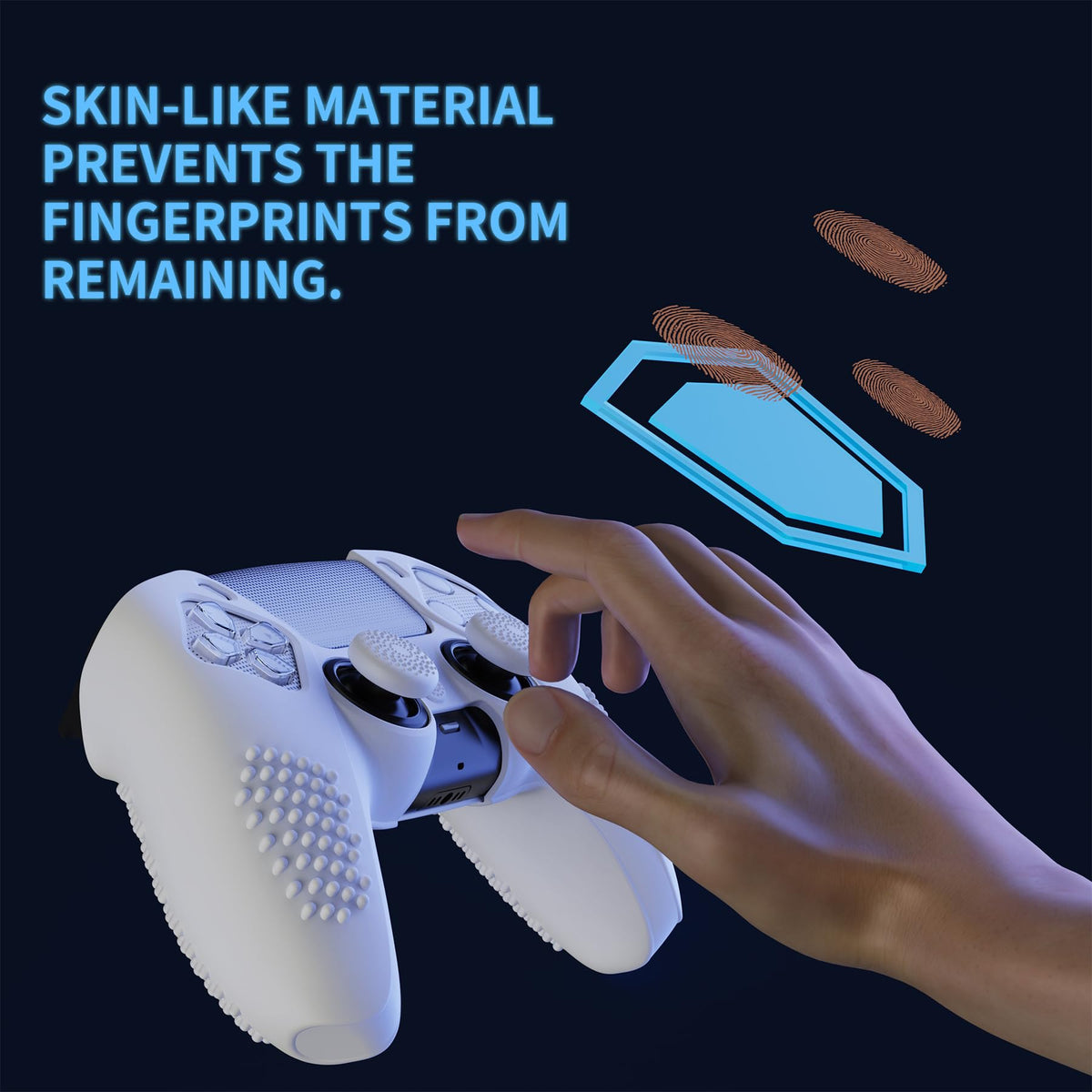 PlayVital PS5 Controller Silicone Skin Cover White 2 Pack Set NEW