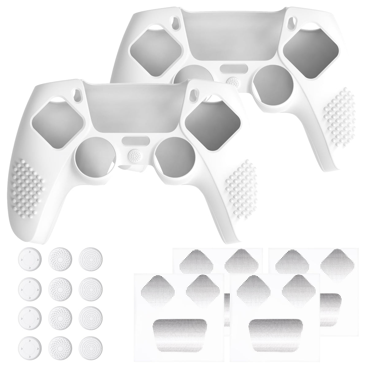 PlayVital PS5 Controller Silicone Skin Cover White 2 Pack Set NEW