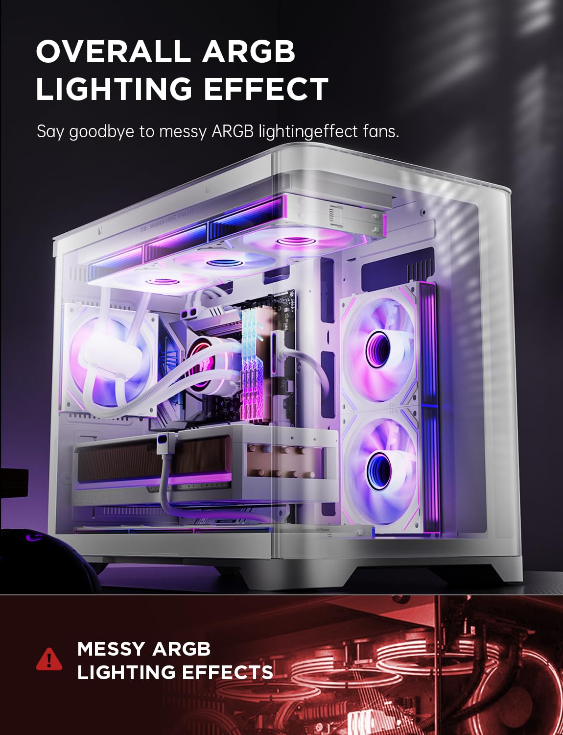 AsiaHorse Dawn PRO 120mm ARGB PWM Case Fan White 1850RPM DEMO