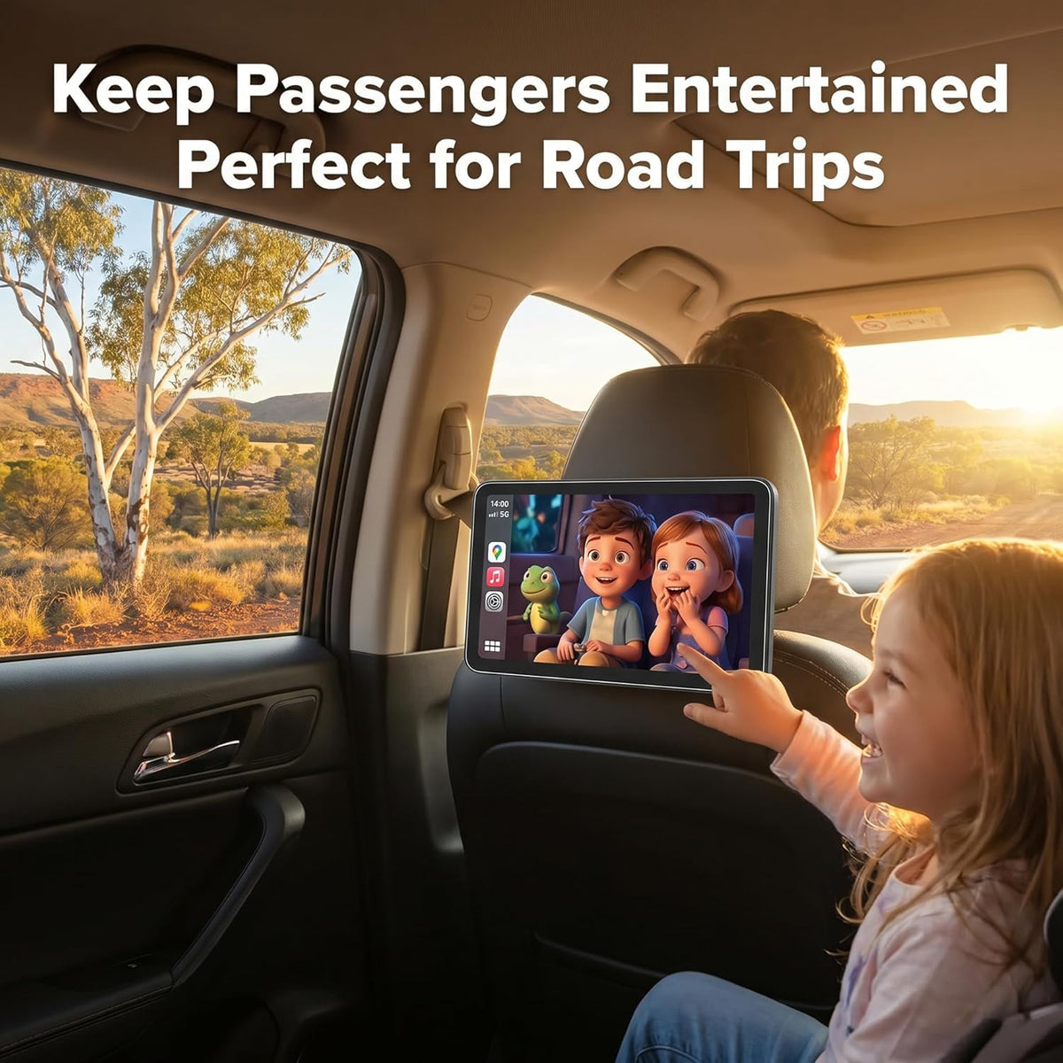 7" Portable On-Dash-Monitoring Wireless CarPlay Android Auto Dashboard DEMO