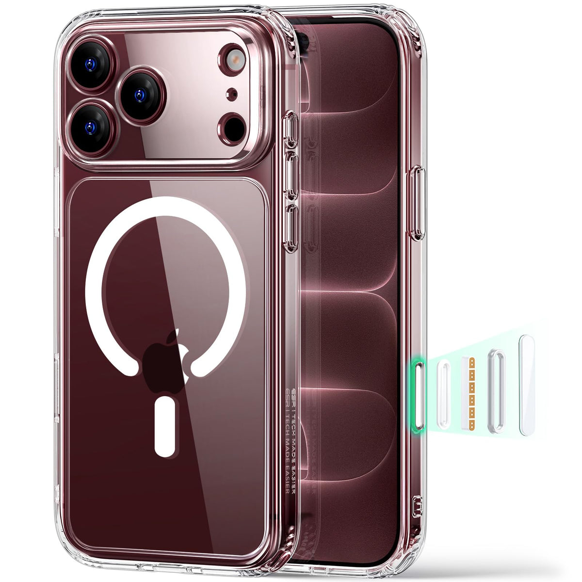 ESR Clear Hybrid iPhone 17 Pro Case - Protective Phone Cover Size iPhone DEMO