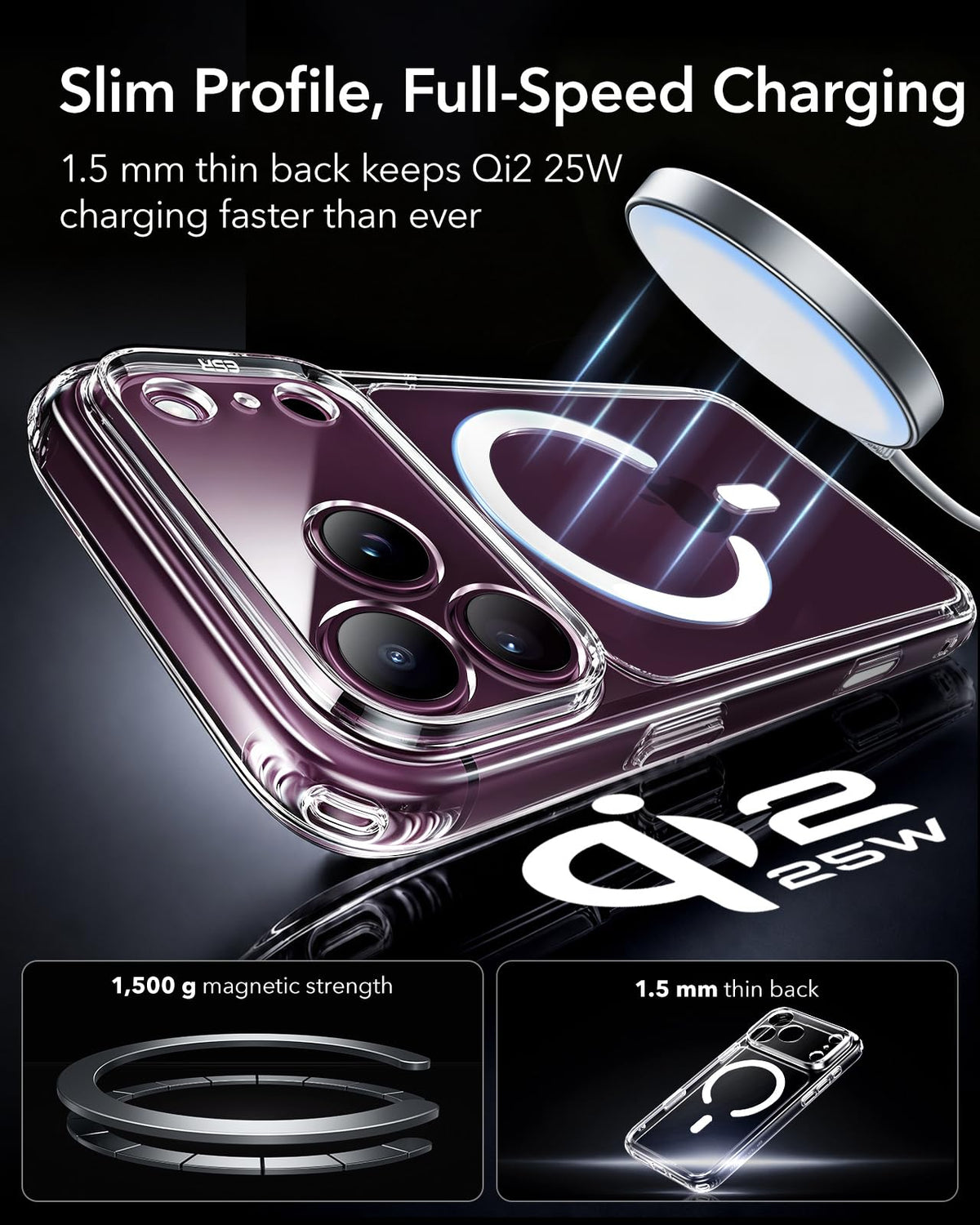 ESR Clear Hybrid iPhone 17 Pro Case - Protective Phone Cover Size iPhone DEMO