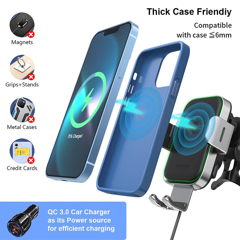 Wireless Car Automobile Chargers Charger 15W Fast Charging Qi Compatible DEMO