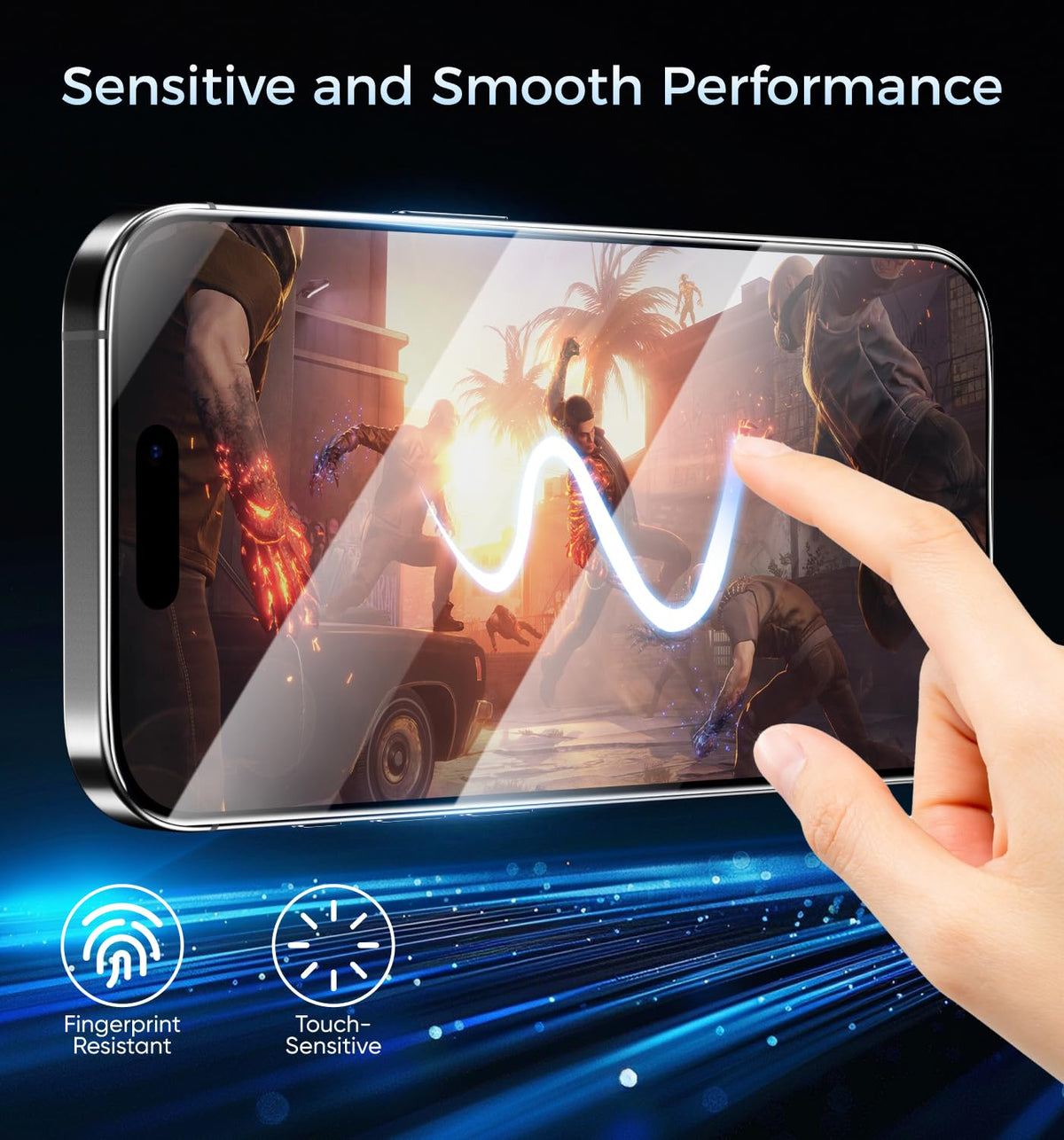 MAGIC JOHN iPhone 15 Pro Max Clear Tempered Glass Screen Protector Size NEW