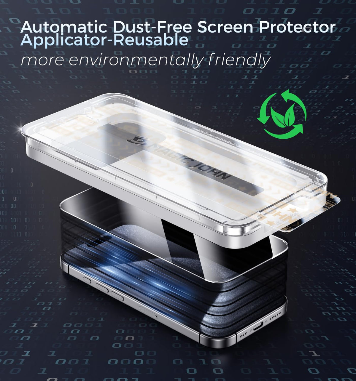 MAGIC JOHN iPhone 15 Pro Max Clear Tempered Glass Screen Protector Size NEW