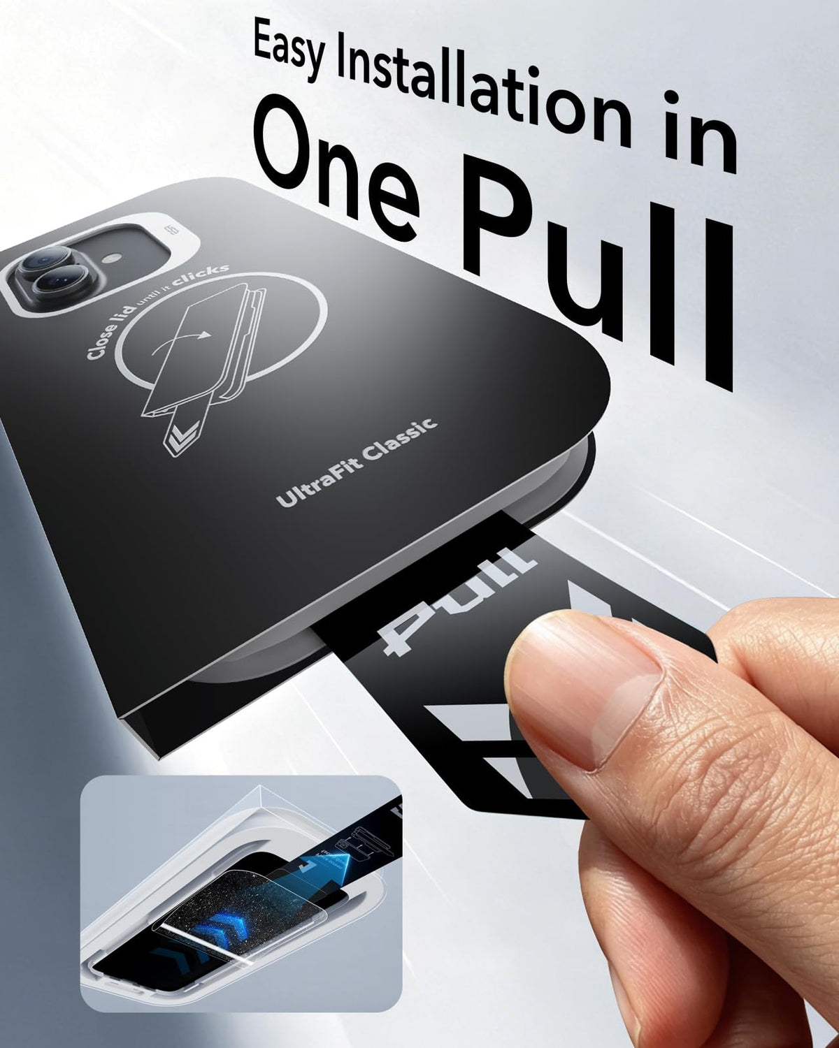ESR Privacy Screen Protector Tempered Glass iPhone 16 15 Black NEW