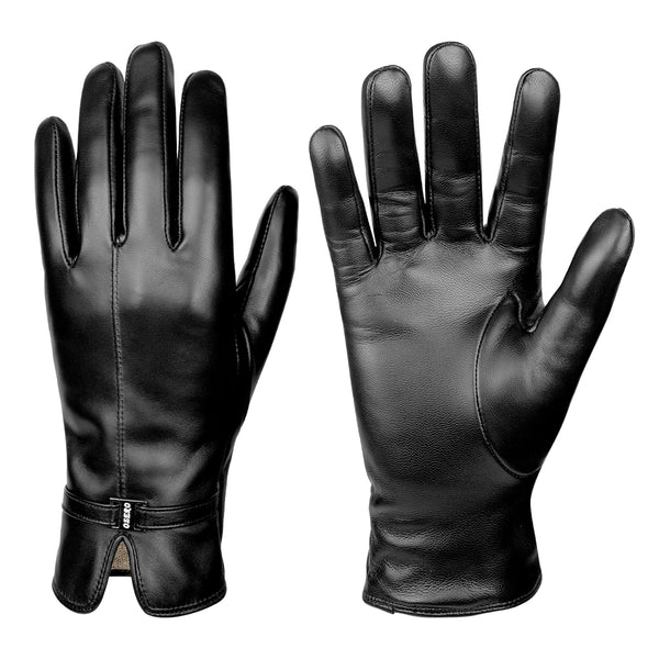 OZERO Black Cold Weather Leather Gloves Touchscreen Size XL NEW