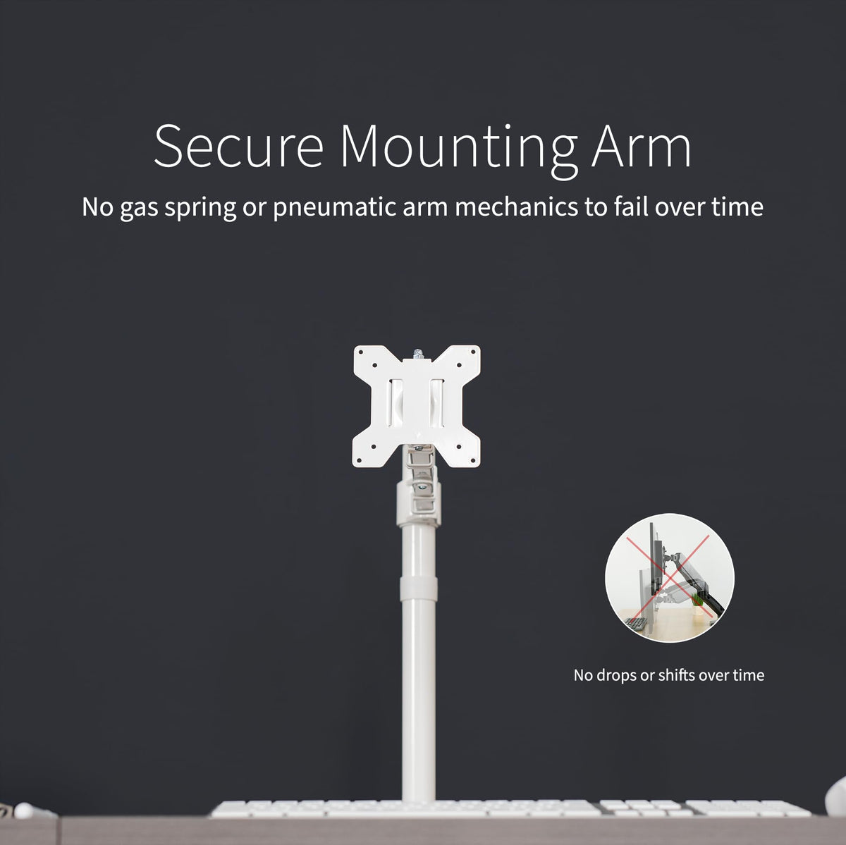 VIVO White Single Monitor Arm Desk Mount - Fully Adjustable Stand NEW