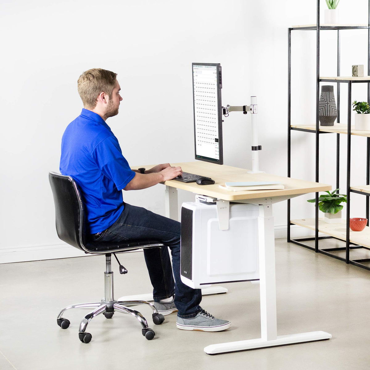 VIVO White Single Monitor Arm Desk Mount - Fully Adjustable Stand NEW