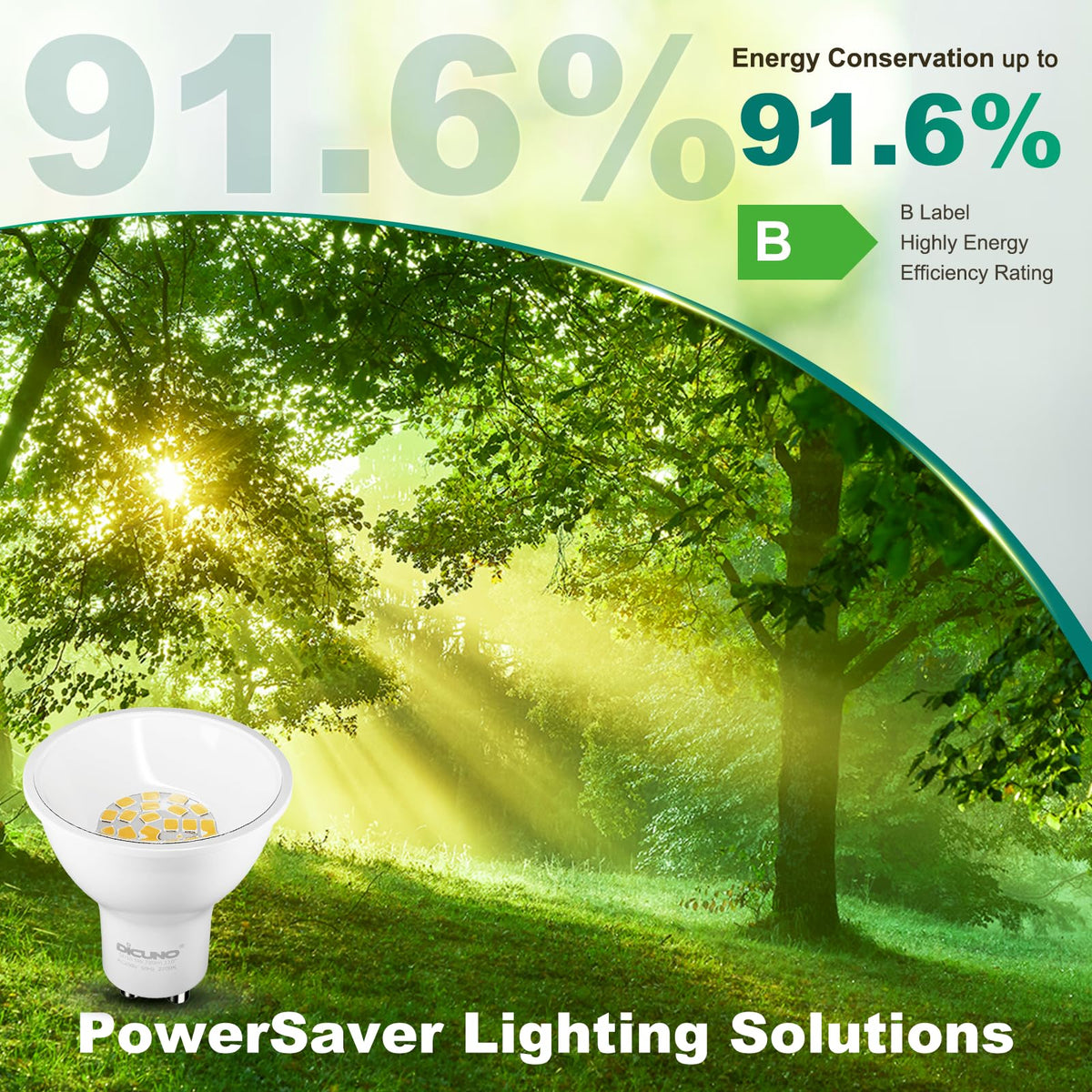 DiCUNO GU10 LED Bulbs Warm White 2700K Dimmable 5W 790LM DEMO