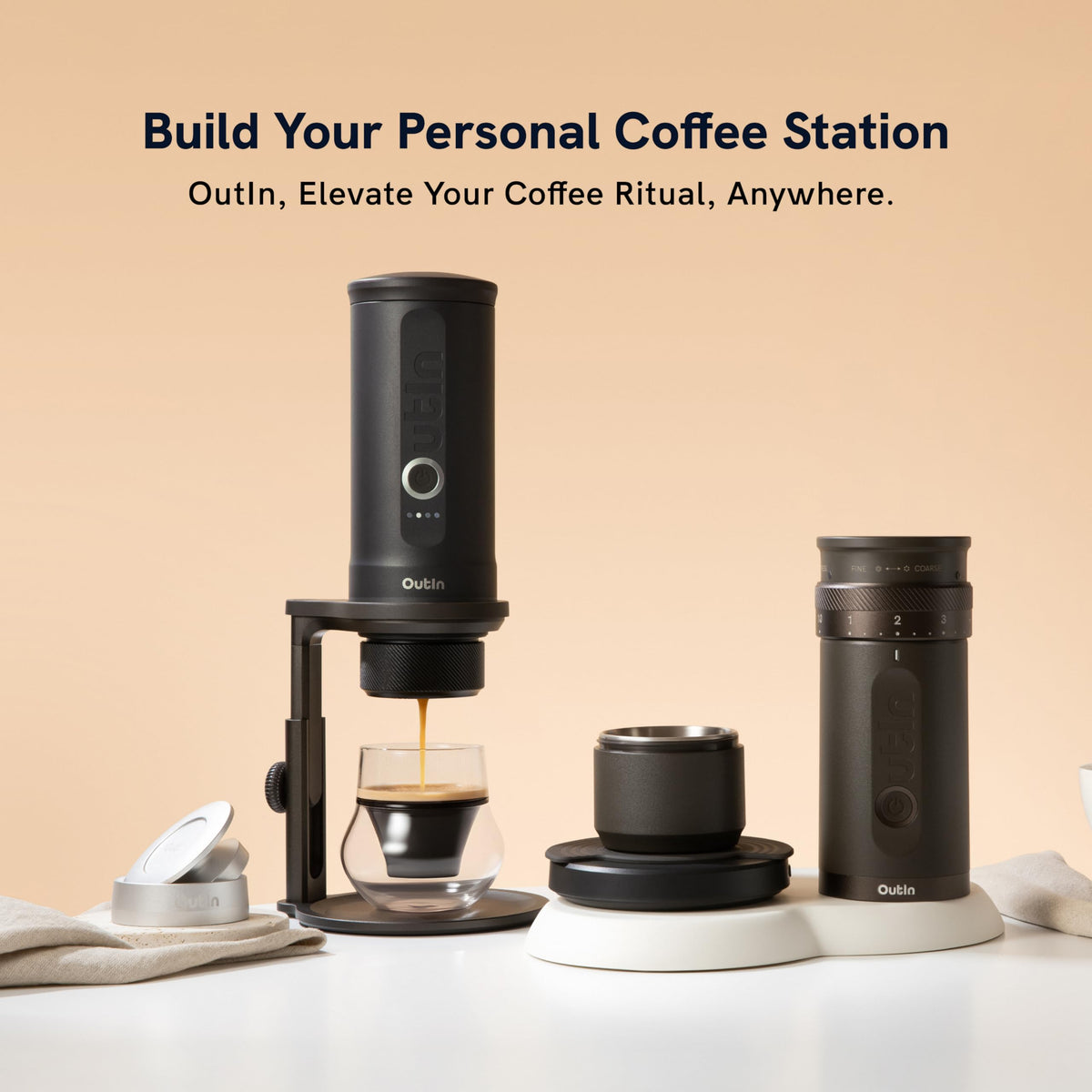 OutIn Nano Tampers Espresso Tamper Stainless Steel Silver NEW