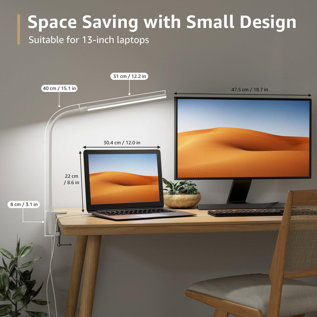 Lepro LED Desk Lamp with Clamp Dimmable Reading Light - White DEMO