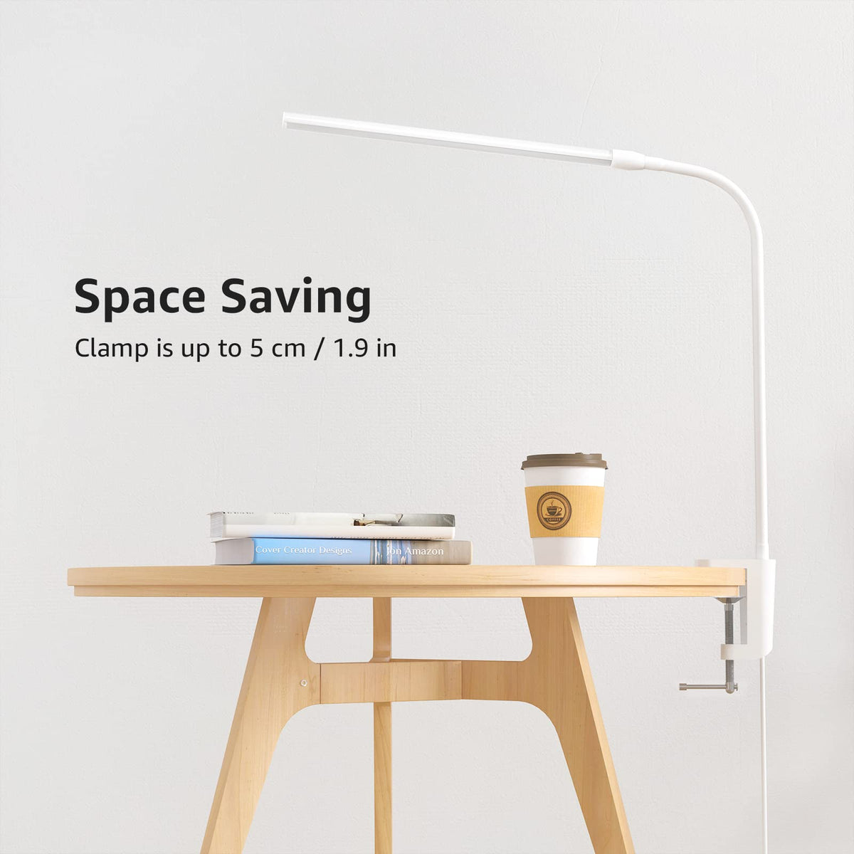 Lepro LED Desk Lamp with Clamp Dimmable Reading Light - White DEMO