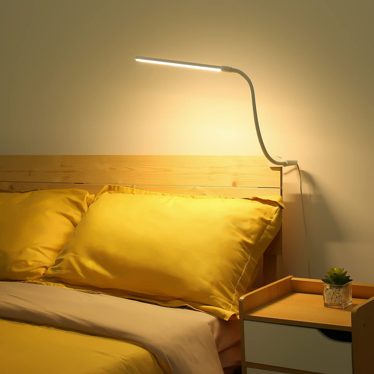 Lepro LED Desk Lamp with Clamp Dimmable Reading Light - White DEMO