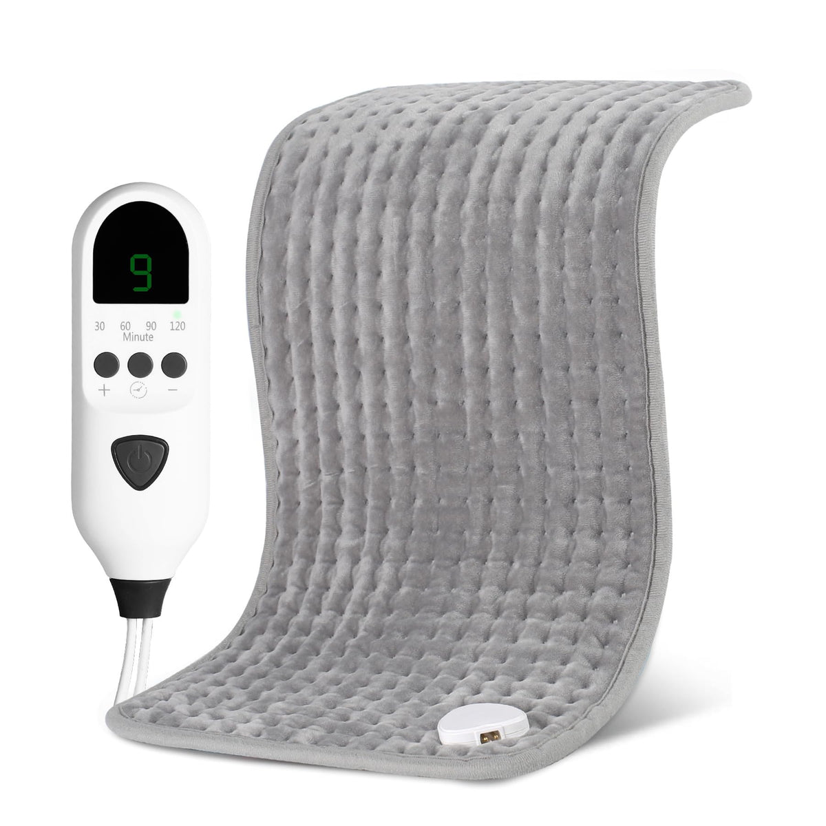 Electric Heating Pad Grey 60x30cm 9 Heat Settings Fast Warm Size 60x30cm NEW