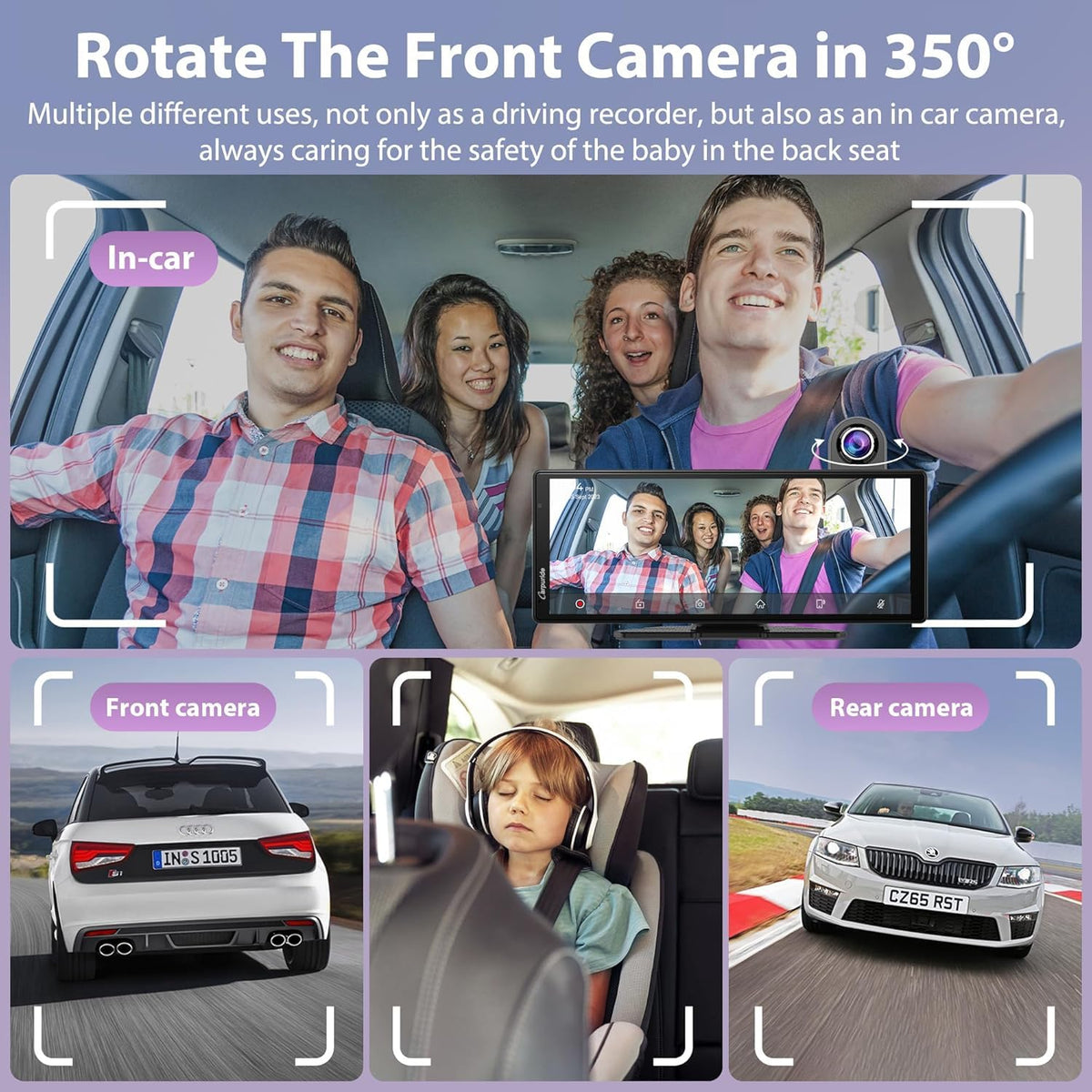 Carpuride W904 On-Dash-Monitoring 10.26" HD Dash Cam with Apple CarPlay - DEMO
